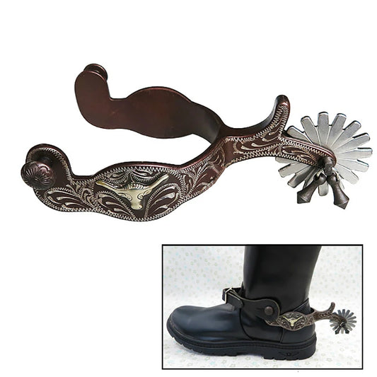 2pcs Riding Spurs Leather Belt Western Cowboy Spur