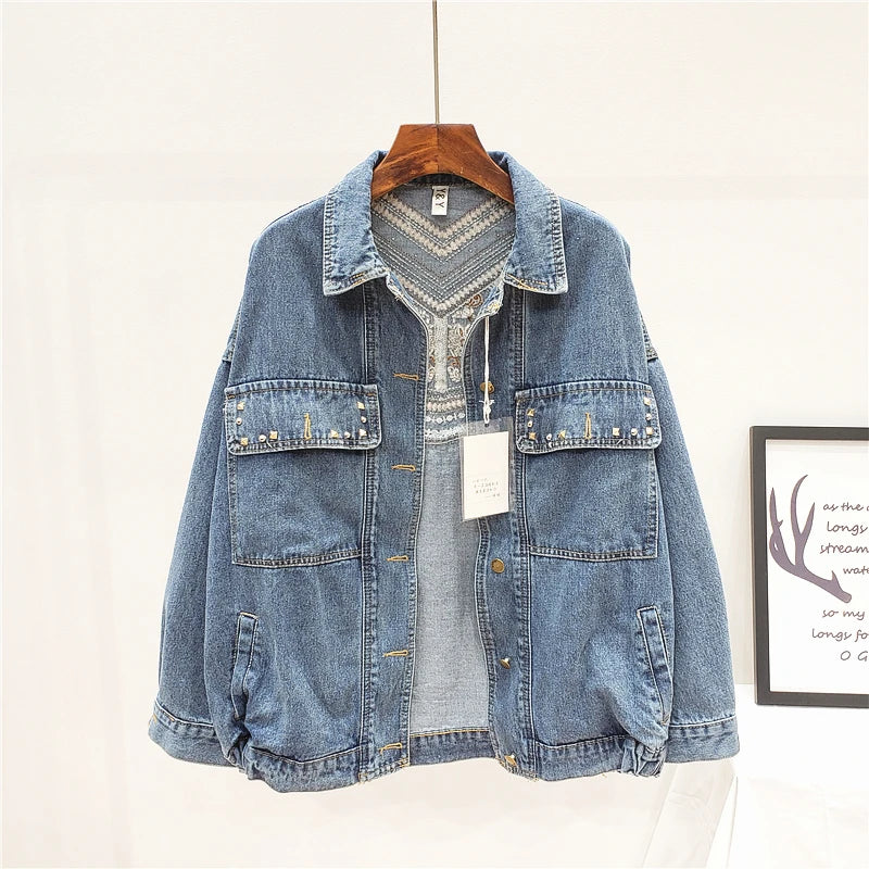 women's denim jacket suede