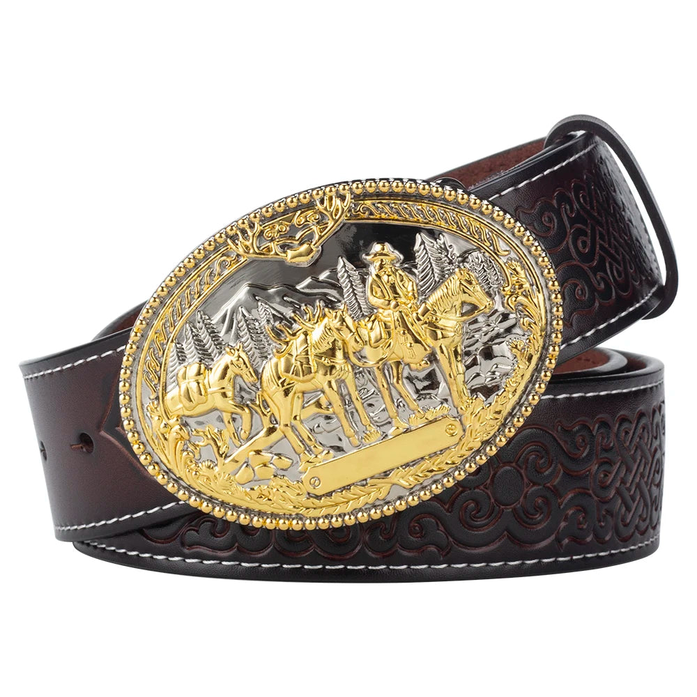 Horse Decorative Leather Belt Cowboy Fashion Men's Clothing Accessories