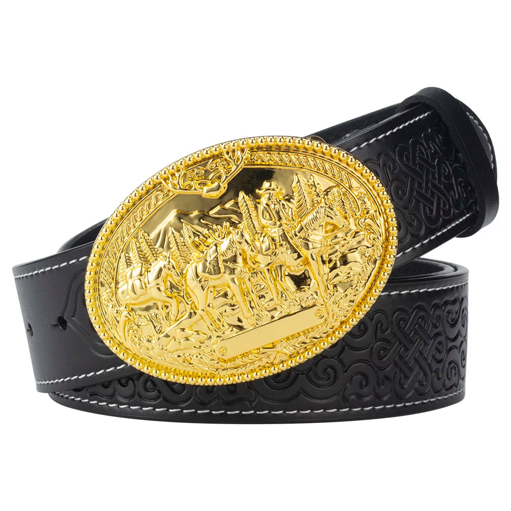 Horse Decorative Leather Belt Cowboy Fashion Men's Clothing Accessories