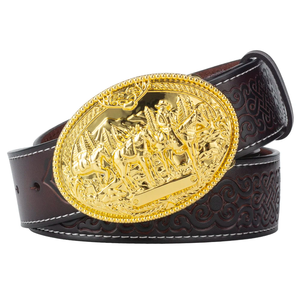 Horse Decorative Leather Belt Cowboy Fashion Men's Clothing Accessories