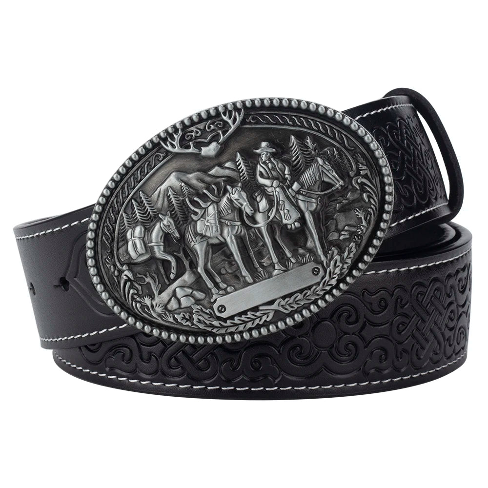 Horse Decorative Leather Belt Cowboy Fashion Men's Clothing Accessories