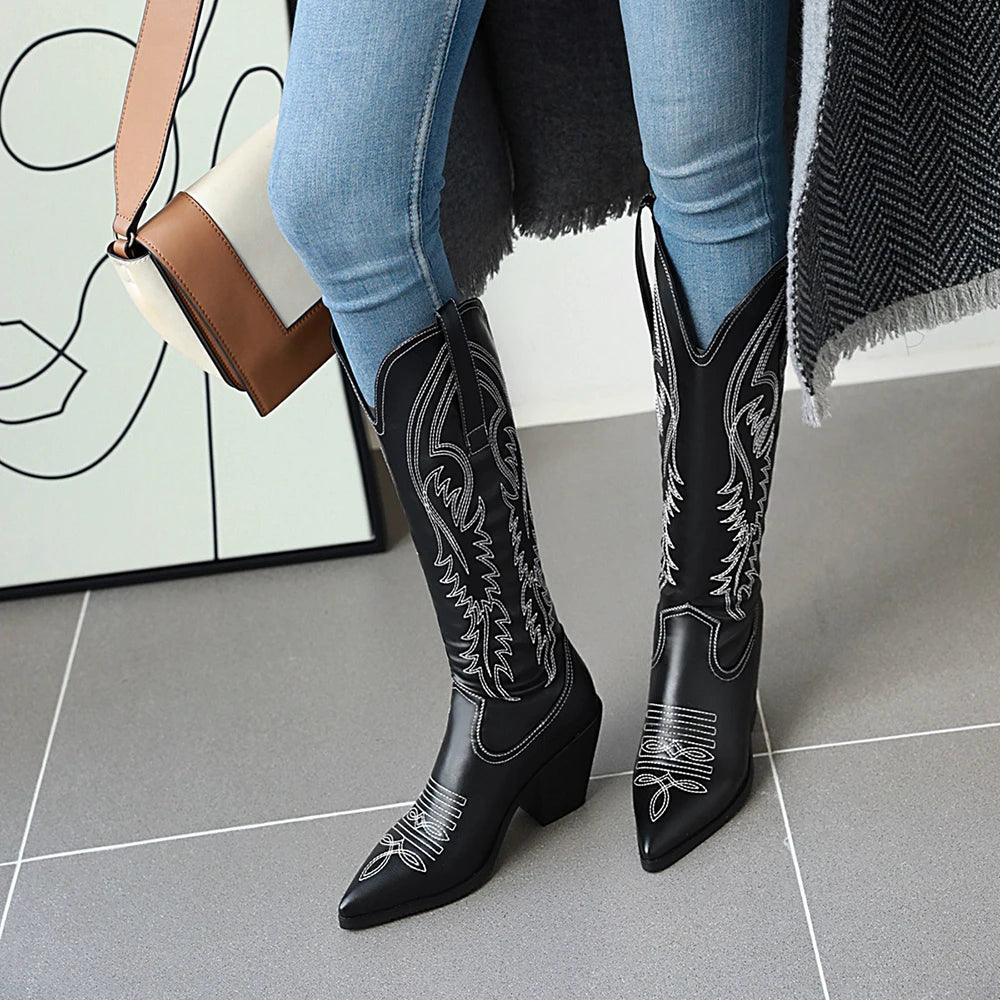 Leather Riding Boots Western Cowgirl Boot