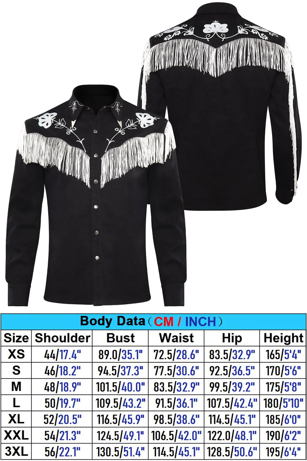 Retro Tassel Jacket Western Black