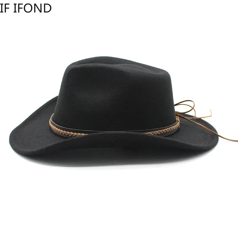 Western cowboy hat with leather retro