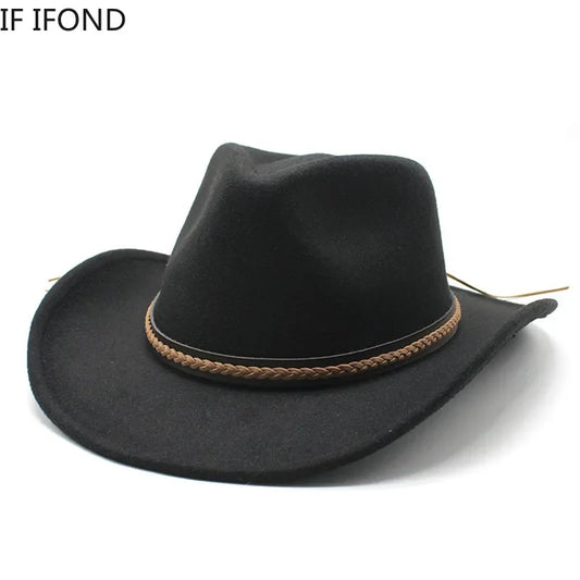 Western cowboy hat with leather retro