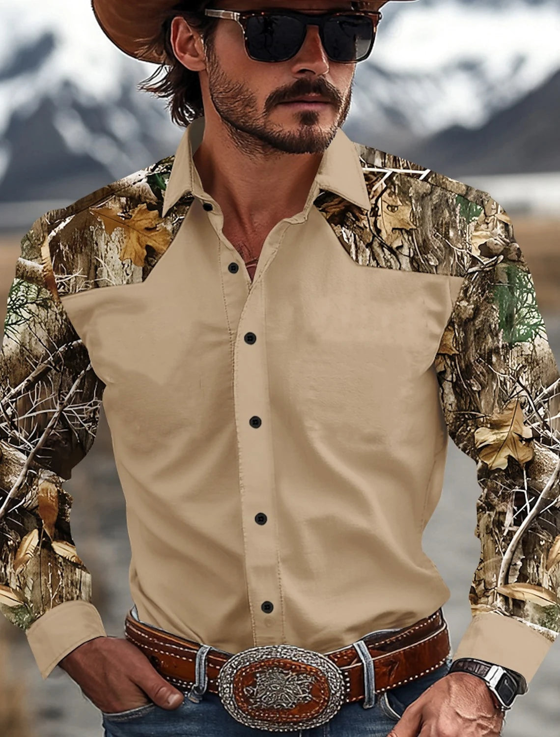 Men's Camouflage Western Shirt