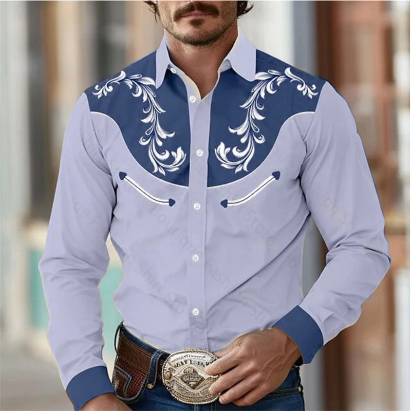 Retro Western men's shirt outdoor street