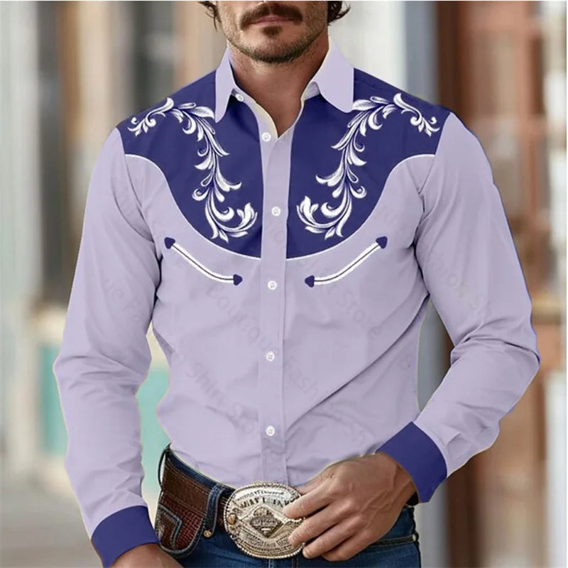 Retro Western men's shirt outdoor street