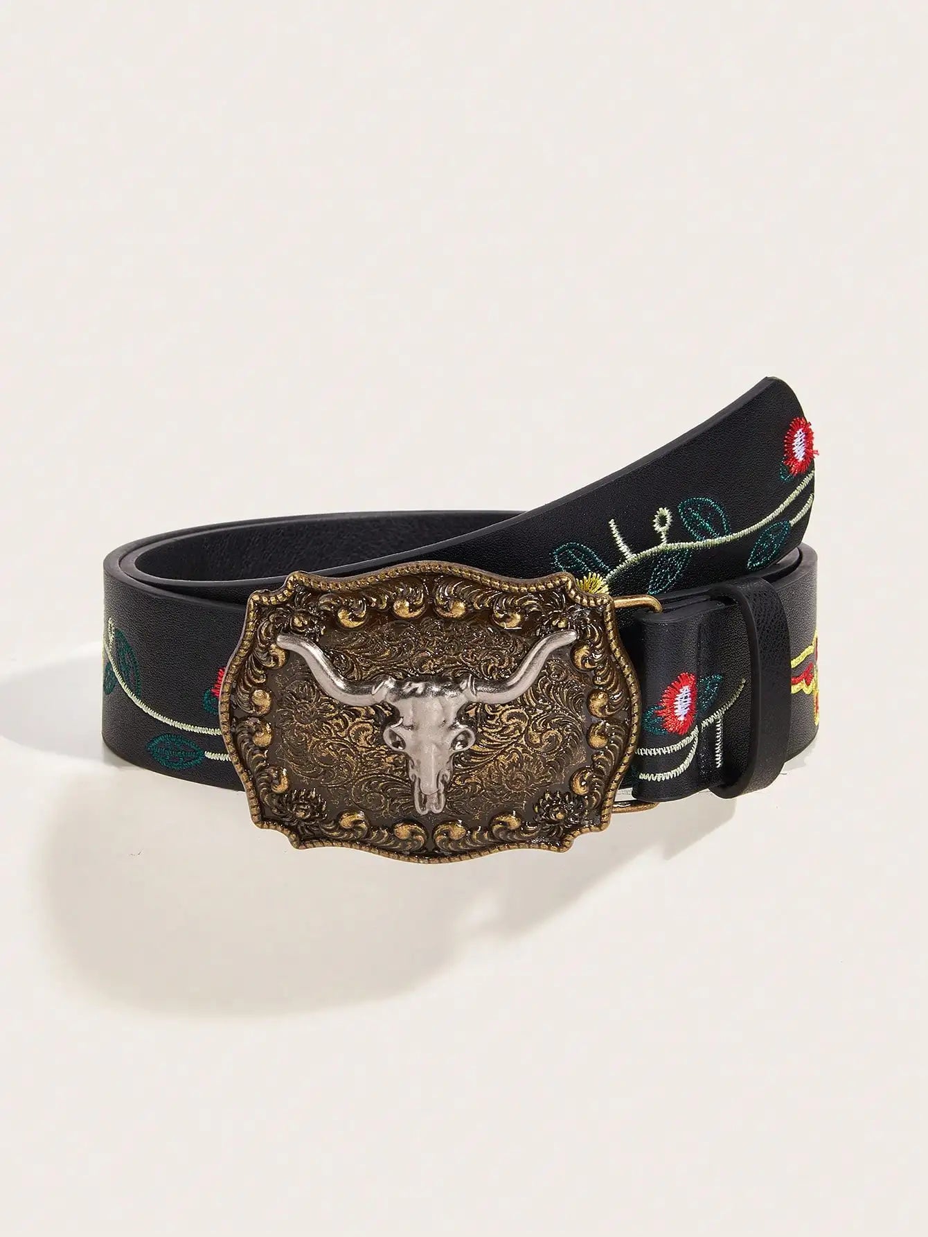 Vintage Western Cowboy Wind Cowboy Buckle Printed Belt