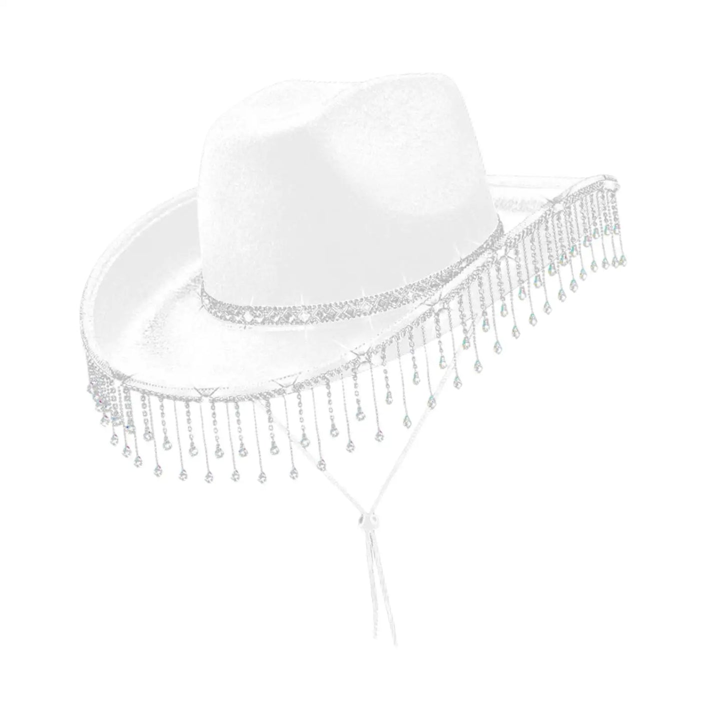 Damen-Cowboyhut mit Strass-Fransen Cowgirl-Hut