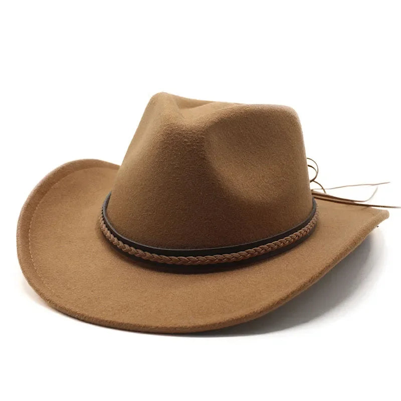 Western cowboy hat with leather retro