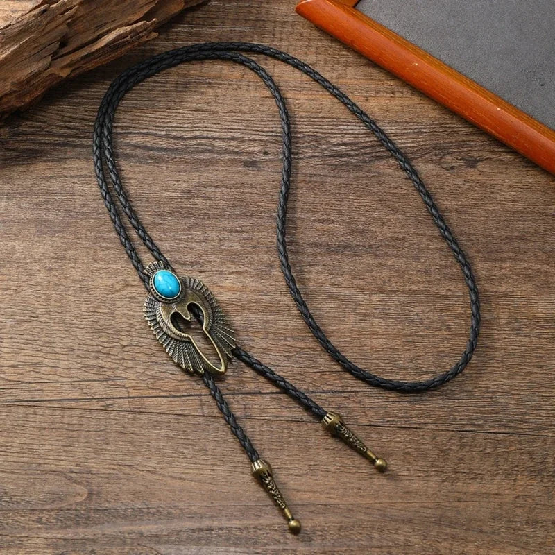 American bolo tie, cowboy hat, pendant, western necklace,