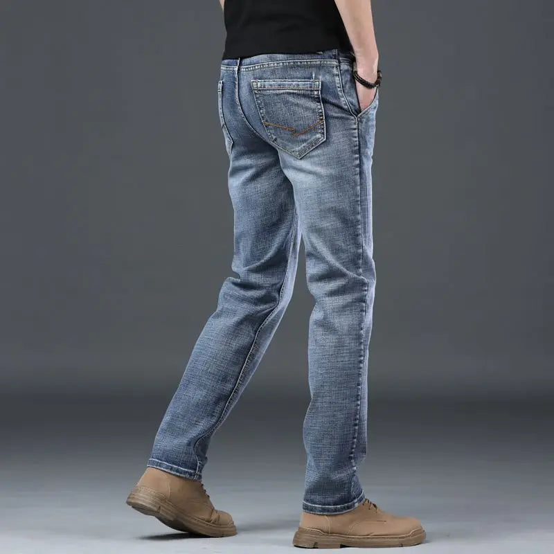 Men's jeans elastic work clothes male cowboy pants designer y2k