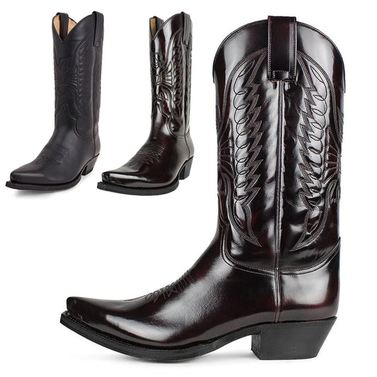 Männer Western Cowboy Stiefel Winter Leder