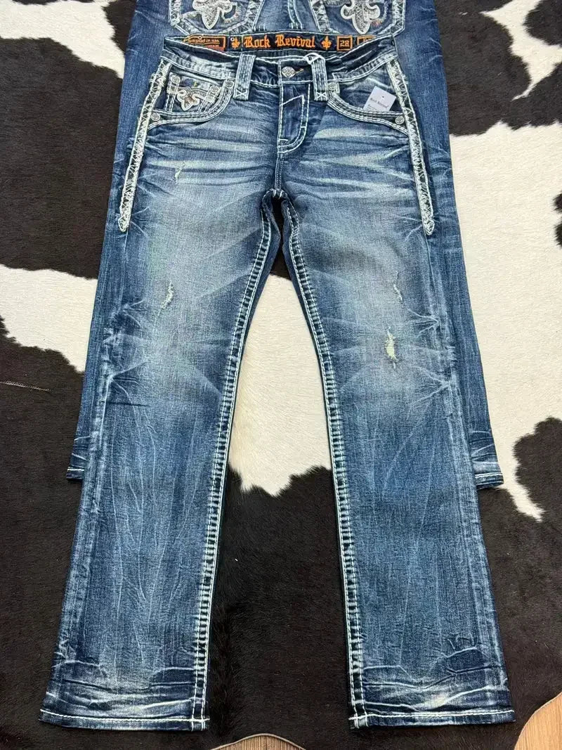 Y2K Jeans Men &amp; Women American Street Retro Embroidery