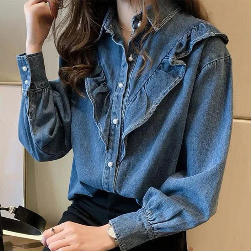 Jean Shirts Cowboy Blusas N163