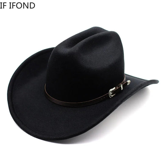 Western Cowboy Hat For Men &amp; Women Leather Wide Brim