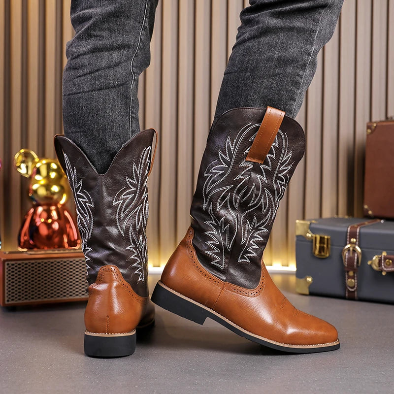 Klassische Cowboys Stiefel Männer  bequeme Western