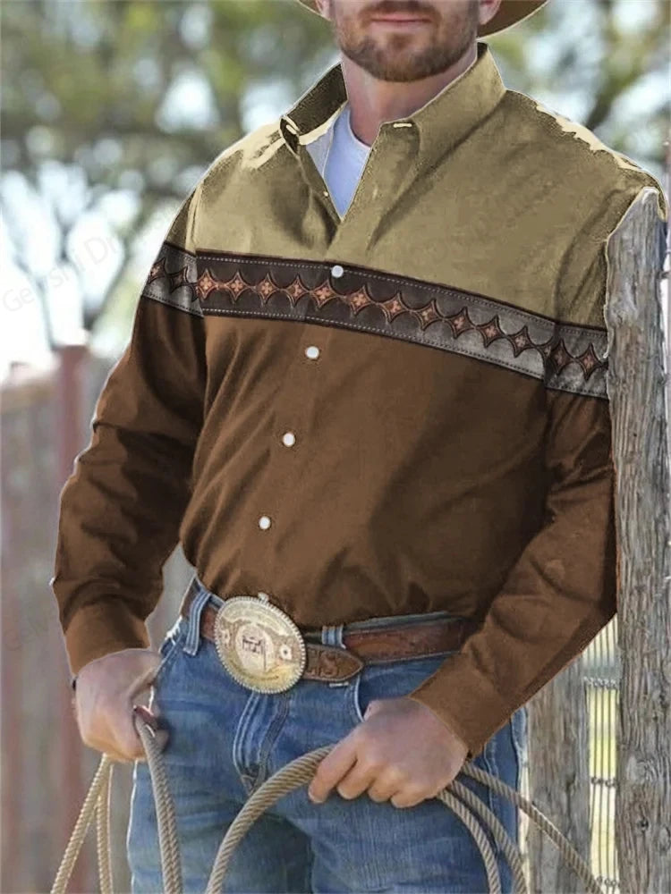 Western Cowboy Printed Shirt