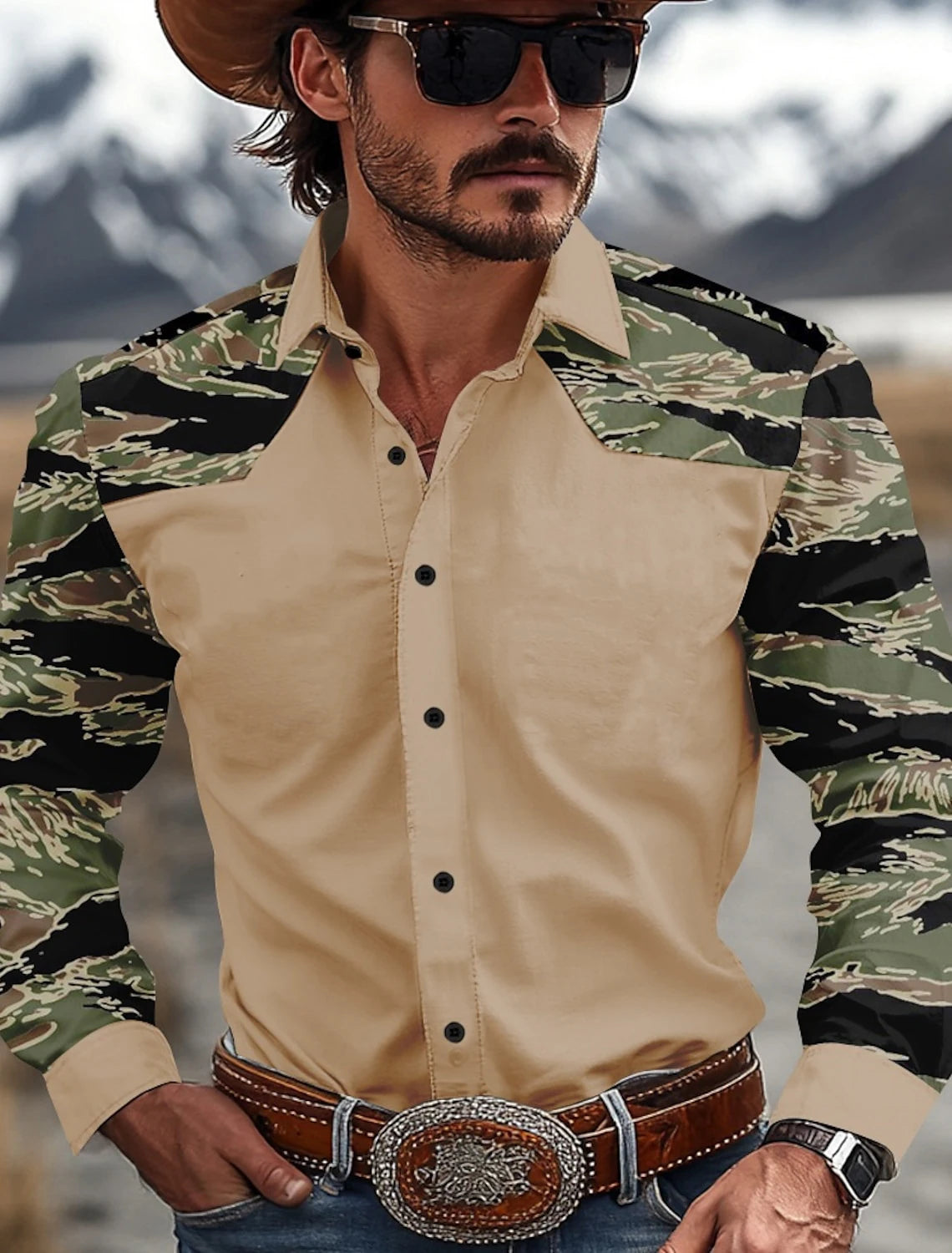 Men's Camouflage Western Shirt