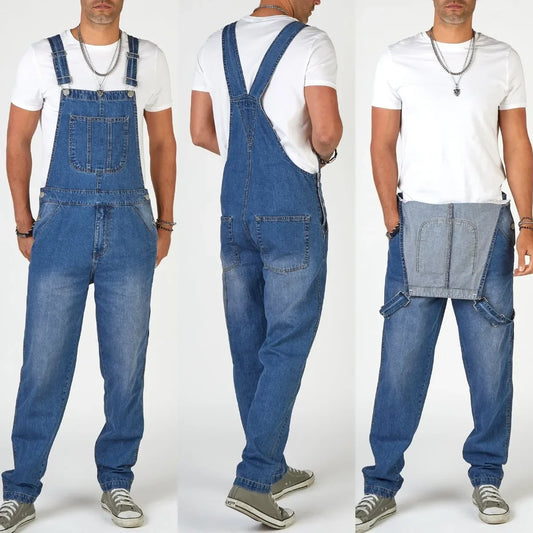 Herren Jeans Träger Hose  Länge Overalls