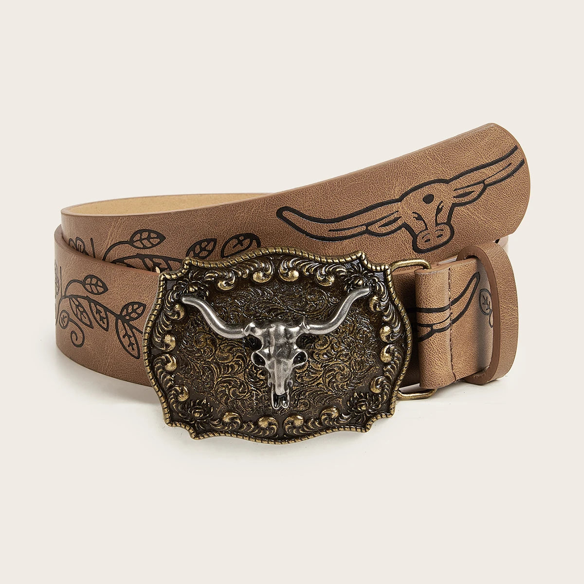 Vintage Western Cowboy Wind Cowboy Schnalle bedruckten Gürtel