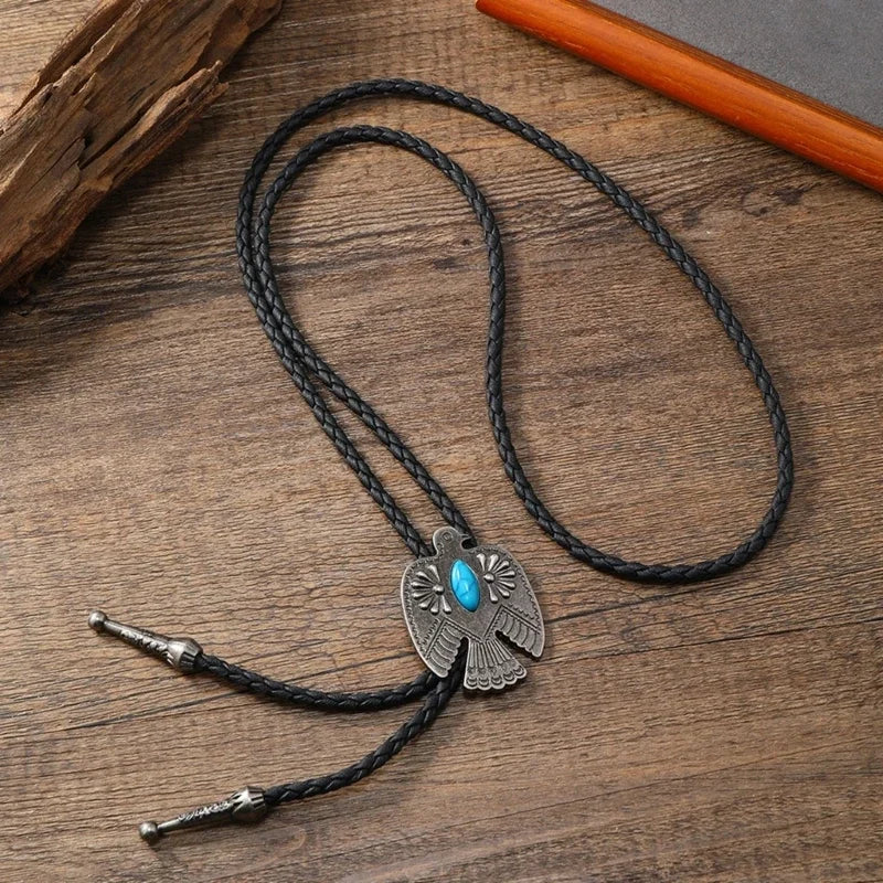 American bolo tie, cowboy hat, pendant, western necklace,