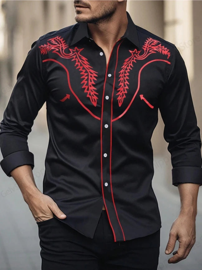 Western Cowboy Printed Shirt