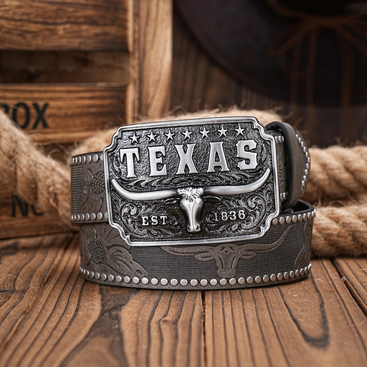 Western Cowboy Pu Leather Belt Men