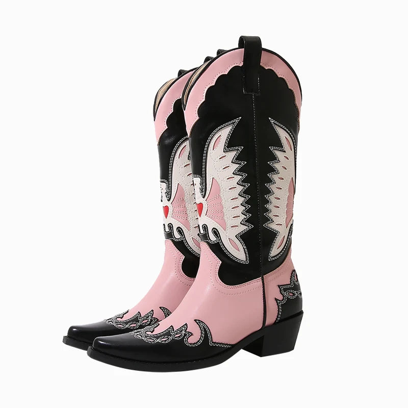 Country Western Women Cowboy Boots for Women Leather Shoes