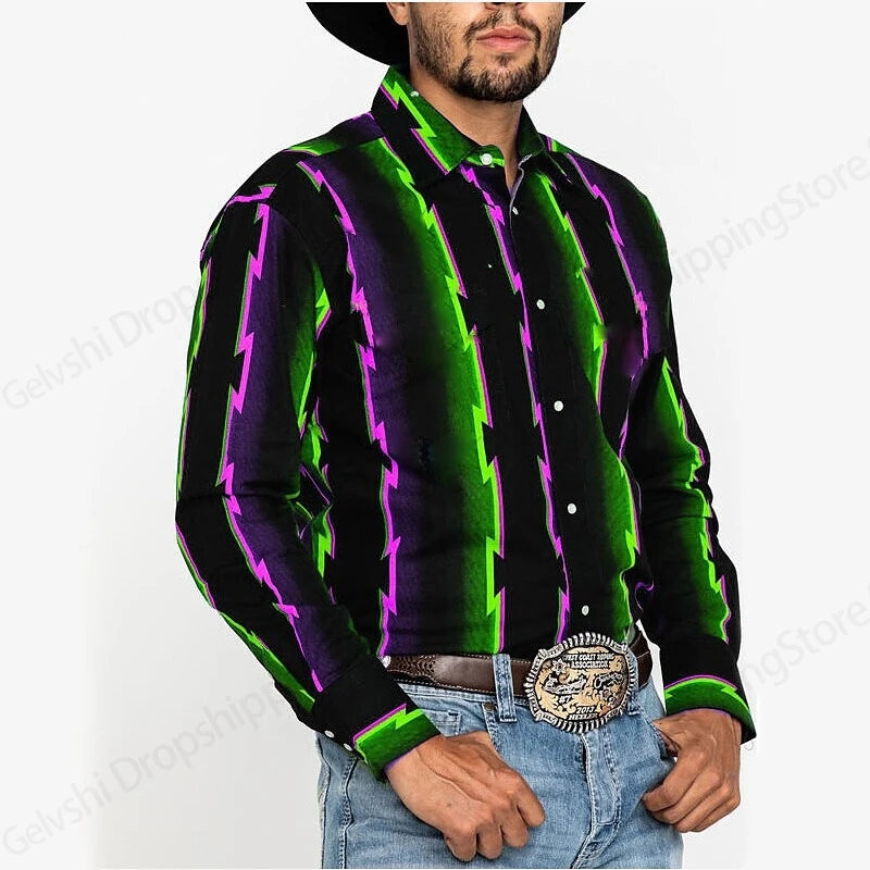 Western Cowboy Printed Shirt