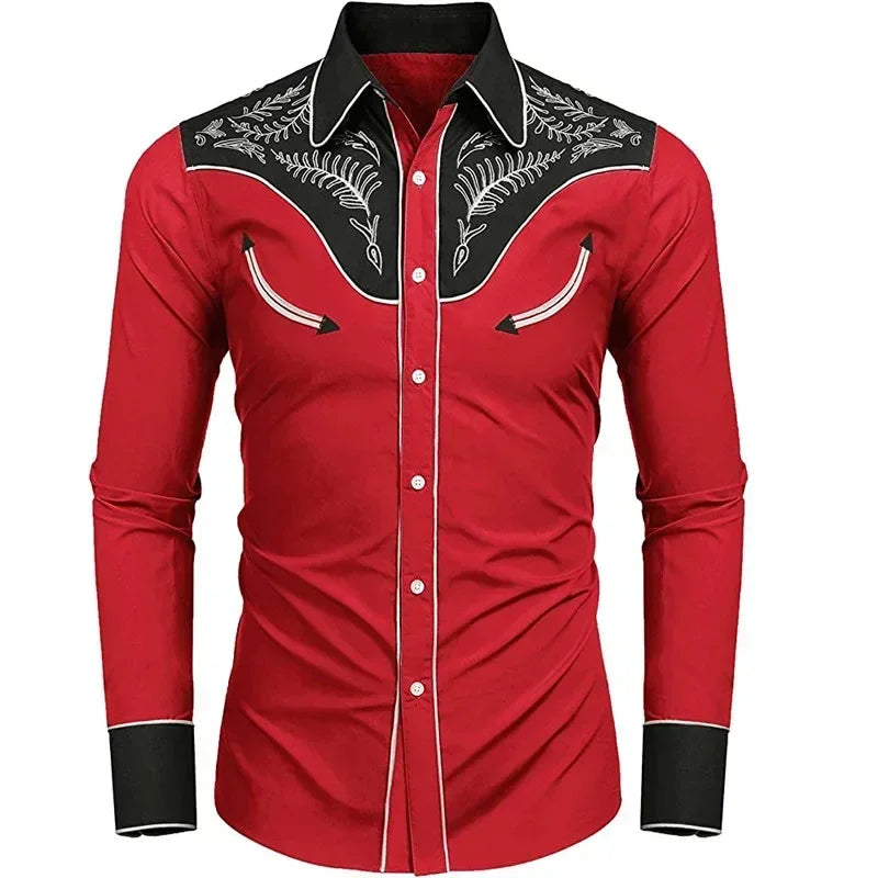 Men's Shirt Cowboy Shirts, Top