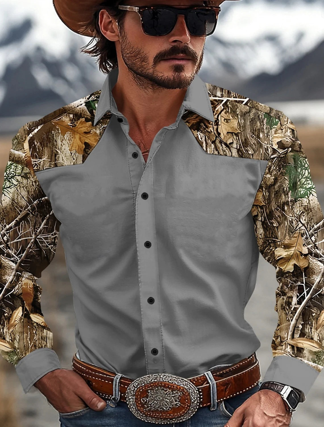 Men's Camouflage Western Shirt