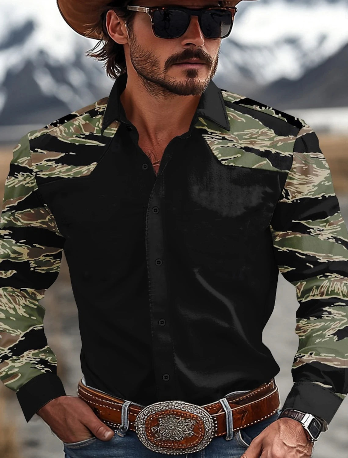 Men's Camouflage Western Shirt