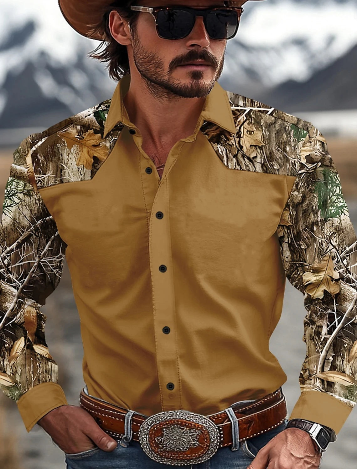 Men's Camouflage Western Shirt