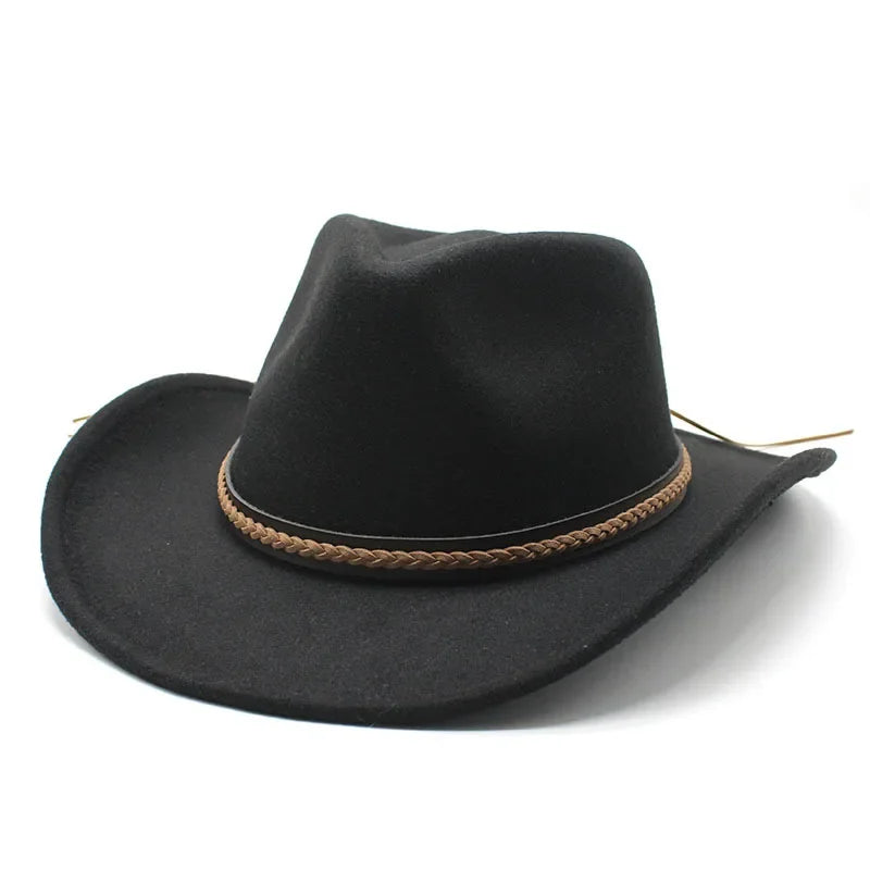 Western cowboy hat with leather retro