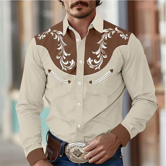 Retro Western Herren hemd Outdoor Street