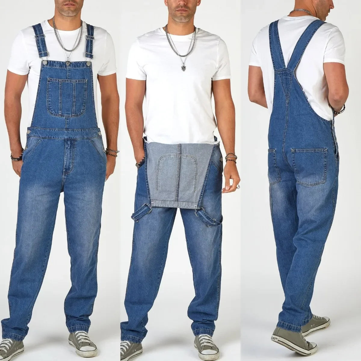 Men's Jeans Suspender Pants Length Overalls