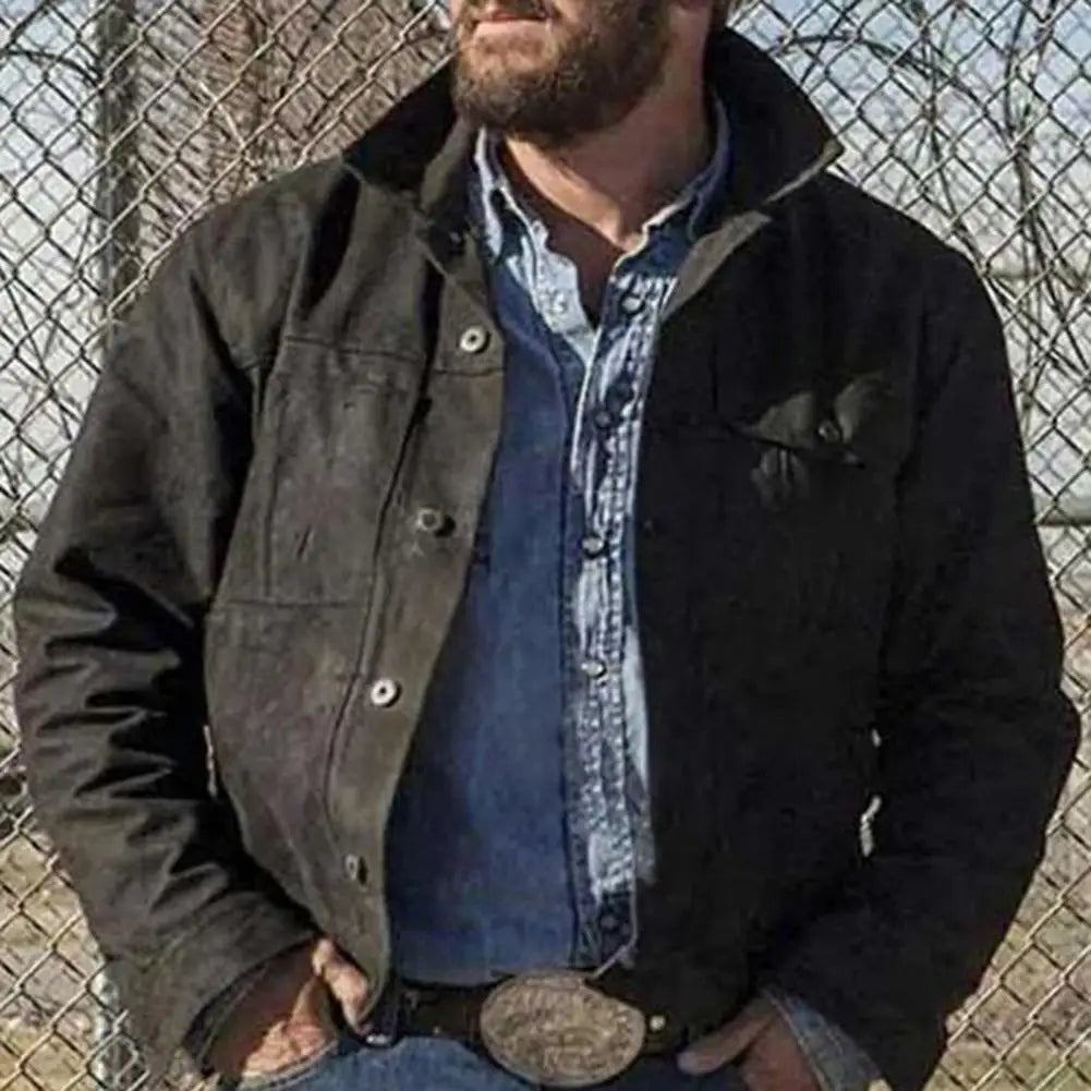 Retro Cowboy Jacket Single Breasted Men