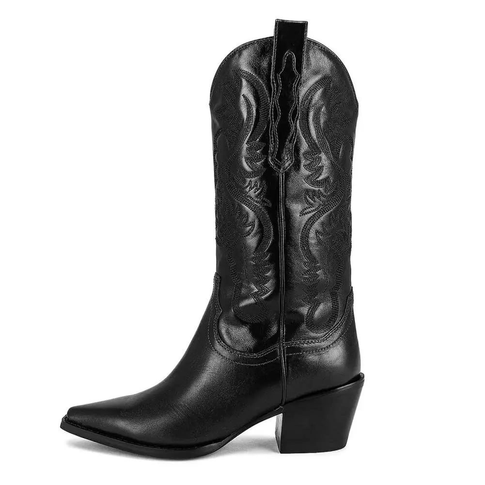 Country Western Women Cowboy Boots for Women Leather Shoes