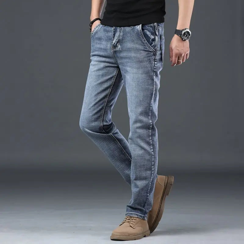 Men's jeans elastic work clothes male cowboy pants designer y2k