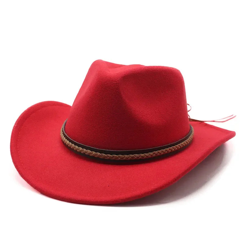 Western cowboy hat with leather retro