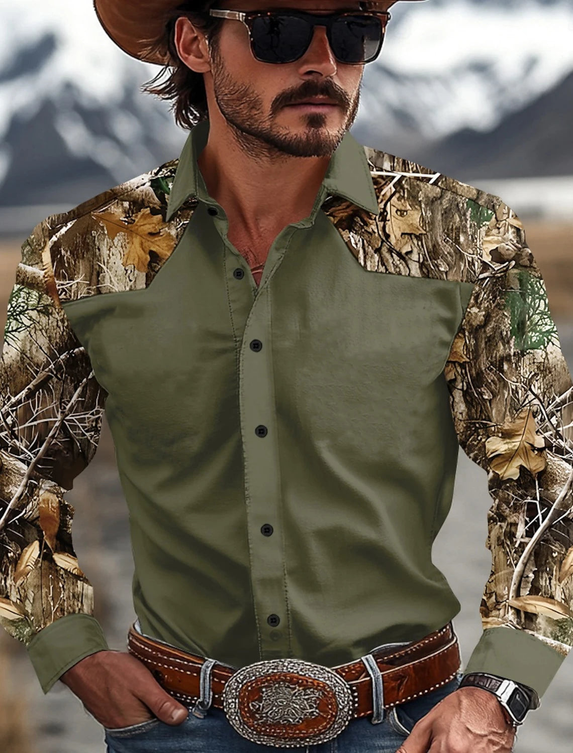 Men's Camouflage Western Shirt