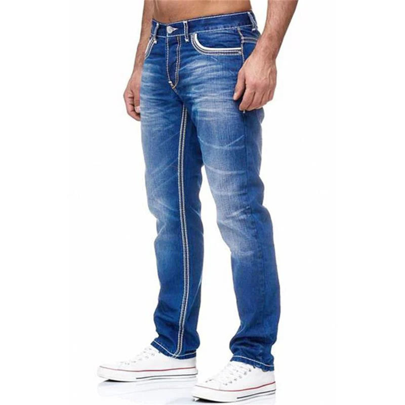 Men's Jeans Black Straight Pants