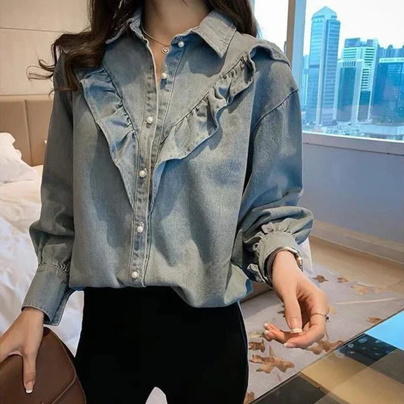 Jean Shirts Cowboy Blusas N163