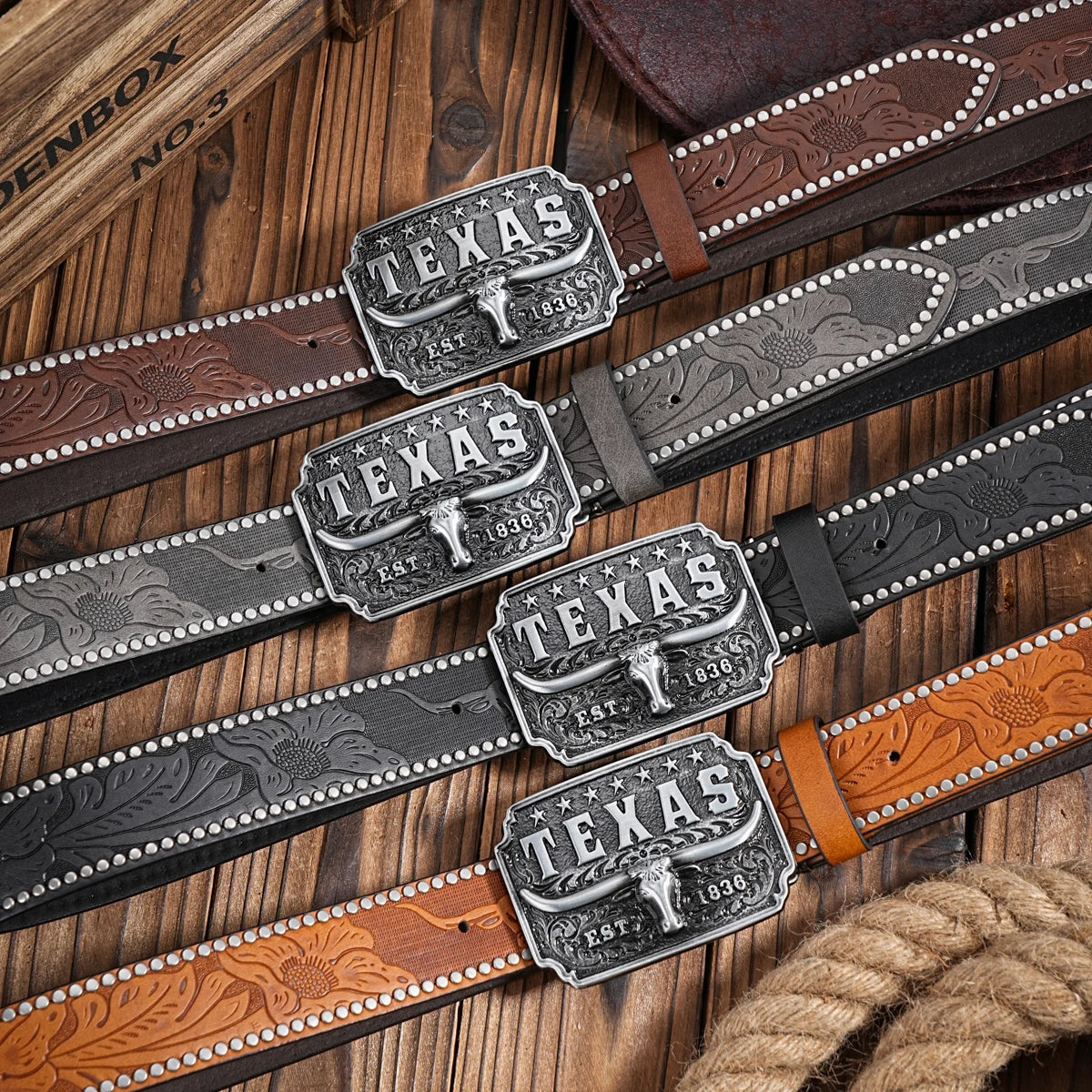 Western Cowboy Pu Leather Belt Men