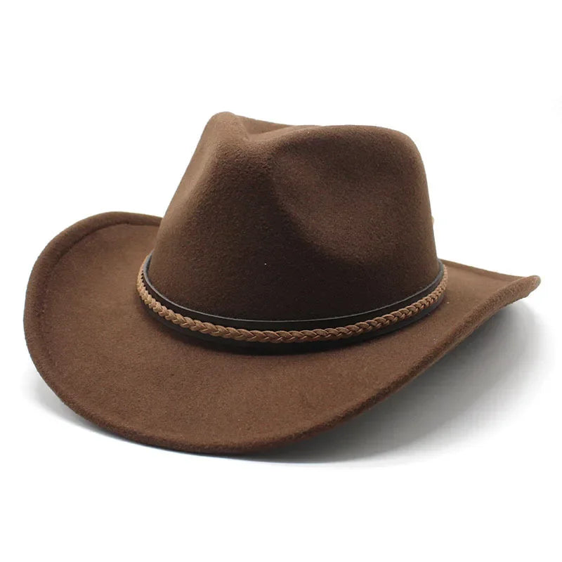 Western cowboy hat with leather retro