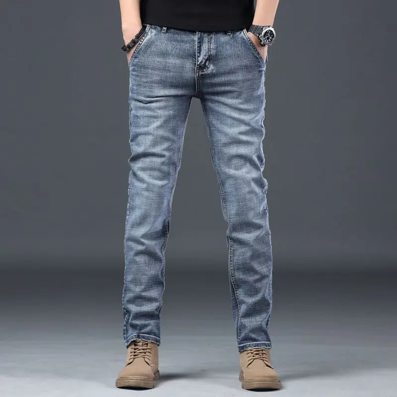 Men's jeans elastic work clothes male cowboy pants designer y2k