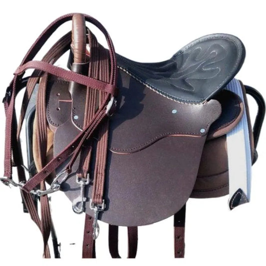 New military leather saddle horse saddle, complete set